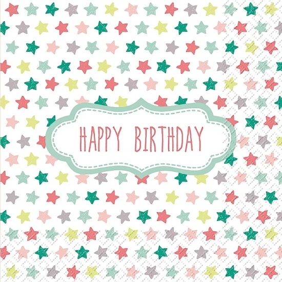 Χαρτοπετσέτα decoupage 33X33  Happy birthday