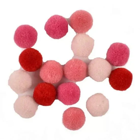 Πομ Πομ 20mm 60 Τεμάχια - Mix (Pastel) Ροζ Soft Merino Wool