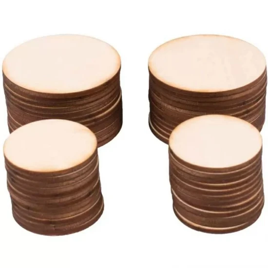 Ξύλινες Ροδέλες 40τεμ ( 20τεμ 4cm Και 20τεμ 5,6cm)