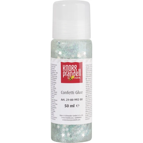 Κόλλα Glitter Knorr Prandell Confetti Ασημί Αστεράκια 50ml