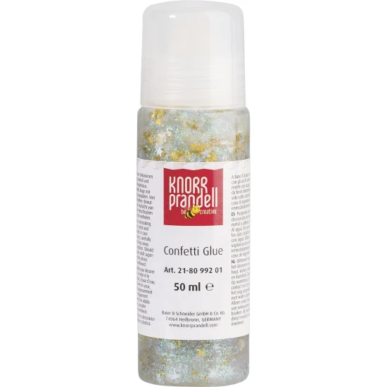 Κόλλα Glitter Knorr Prandell Confetti Ασημί και Χρυσά Αστεράκια 50ml