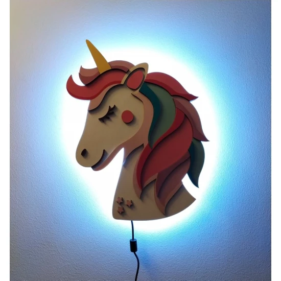 Ξύλινο Φωτιστικό Μονόκερος 40cm