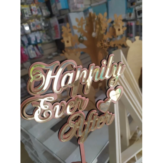 Plexiglass and Wood Cake topper 20cm