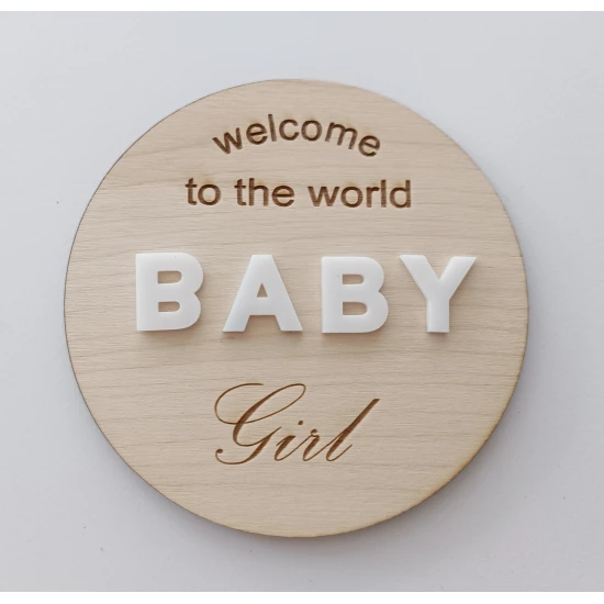 Διακοσμητικο κοπτικο ξύλο & plexiglass Baby , 14 cm