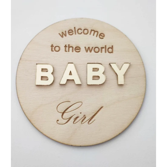 Διακοσμητικο κοπτικο ξύλο & plexiglass Baby , 14 cm
