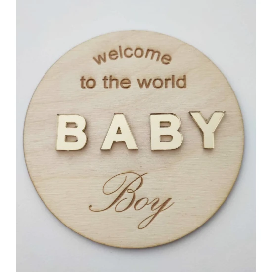 Διακοσμητικο κοπτικο ξύλο & plexiglass Baby , 14 cm
