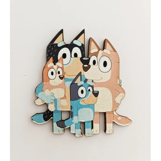 Ξύλινο διακοσμητικο Bluey family 