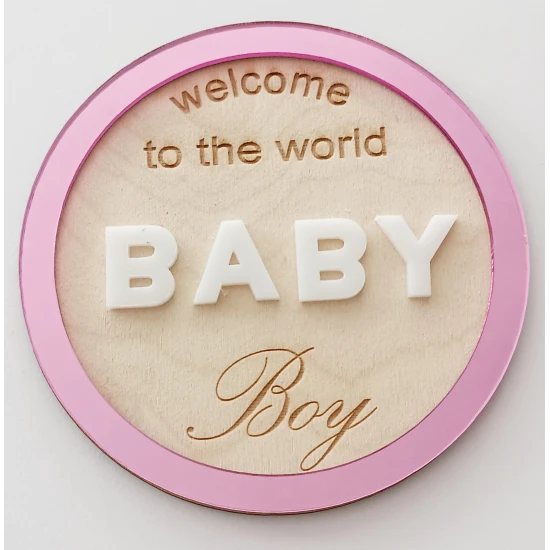 Διακοσμητικο Κοπτικο Ξύλο &amp; Plexiglass Baby , 14 Cm #2