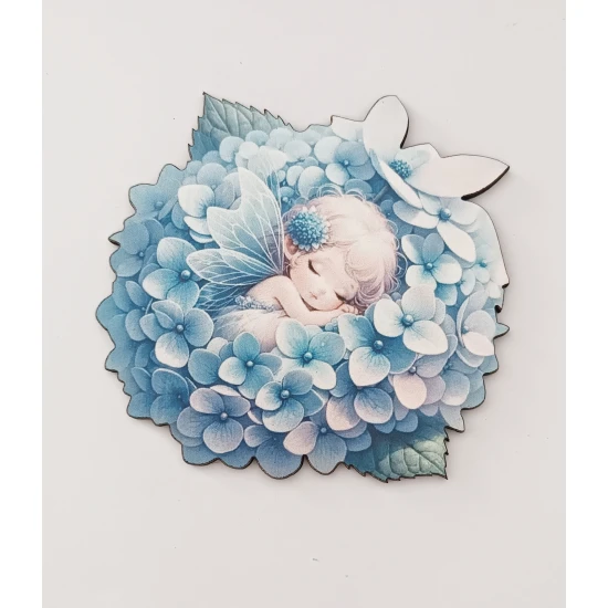 Φιγούρα ξύλινη με έγχρωμη εκτύπωση girl in a flower #8