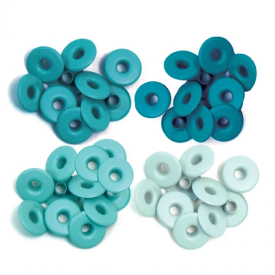We R Memory Keepers Wide eyelets Aqua 40τεμ