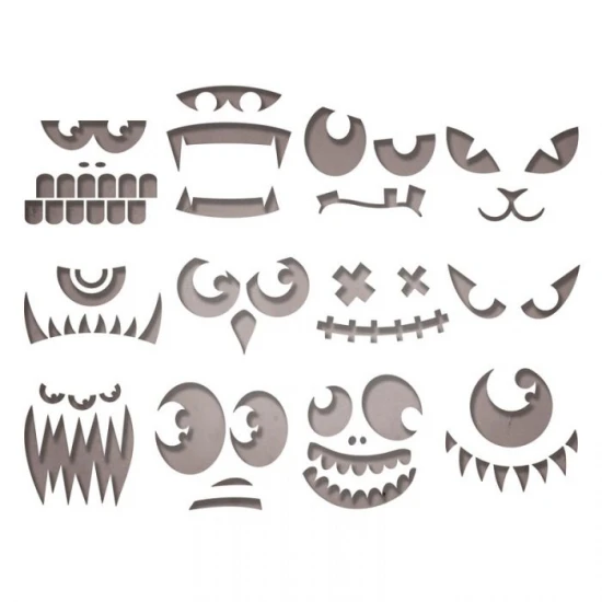 Sizzix Thinlits Die Set 12τεμ - Frightening Faces