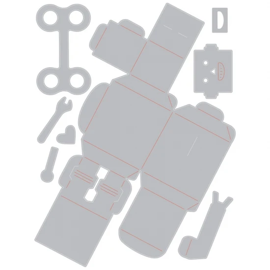 Sizzix Thinlits Die Set 8PK - 3-D Robot