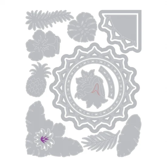  Sizzix Thinlits Die Set Tropical Elements 15τεμ