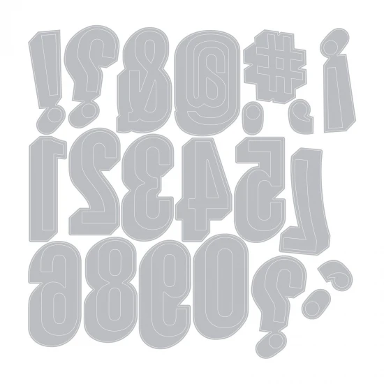 Sizzix Thinlits Die Set 21PK Alphanumeric Shadow Numbers by Tim Holtz