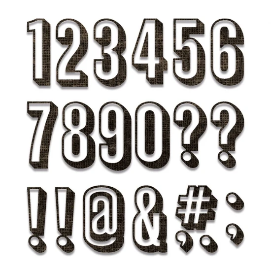 Sizzix Thinlits Die Set 21PK Alphanumeric Shadow Numbers by Tim Holtz