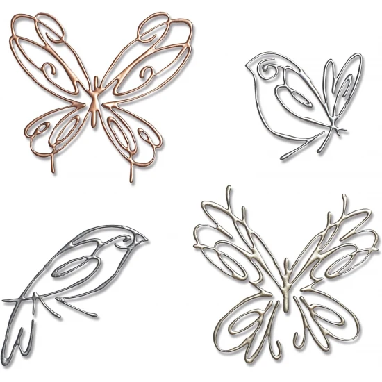 Sizzix Thinlits Set 4PK Flight of Fancy by Pete Hughes