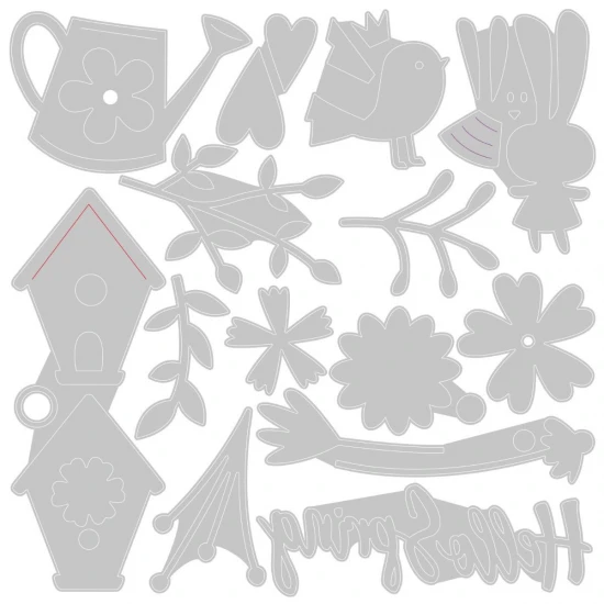 Thinlits Die Set 16PK Hello Spring by Olivia Rose