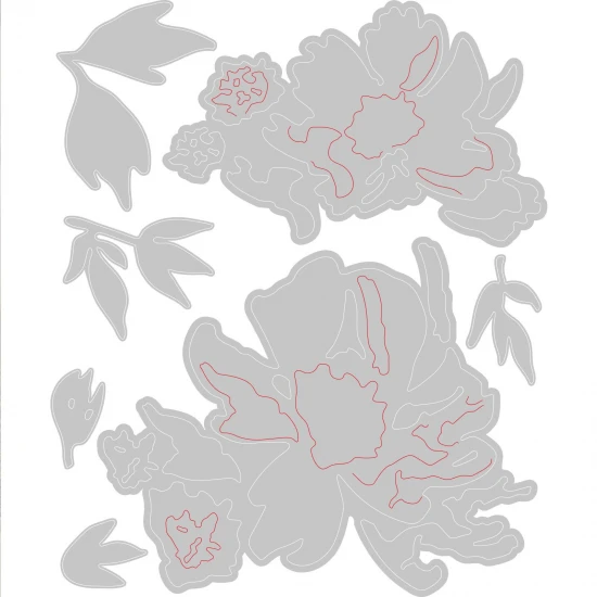 Sizzix Thinlits die set Brushstroke flowers