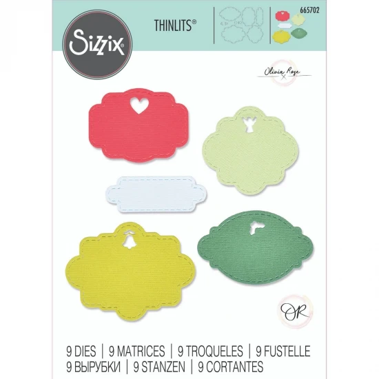 Sizzix Thinlits Aperture Labels #1  - 9τεμ 