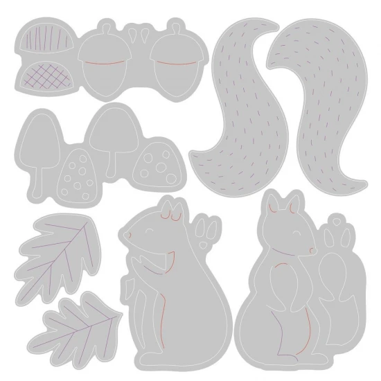 Sizzix Thinlits Die Set Harvest Squirrels