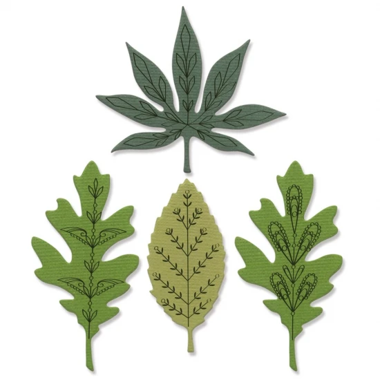 Sizzix Framelits Die Set 3PK 4PK Stamps - Decorative Leaves