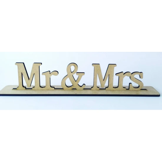 Επιγραφή επιτραπέζια mdf mr & mrs 400x90x6χιλ.