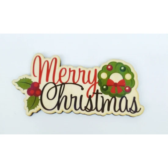 Ξύλινο Έγχρωμο διακοσμητικό στοιχείο Merry Christmas #2