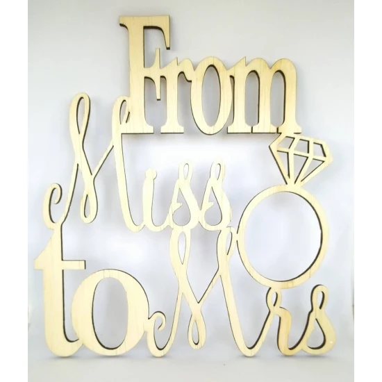 Cake Topper From Miss to Mrs 18 εκ. μήκος
