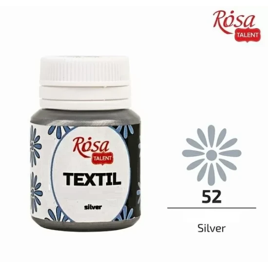 Χρώμα για ύφασμα Ασημί 20ml
