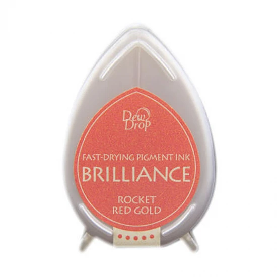 Μελάνι Για Σφραγιδες Tsukineko • Brilliance dew drop ink pad Rocket red gold
