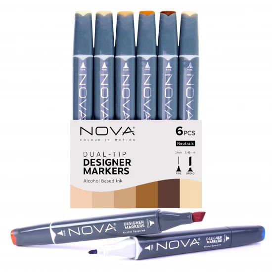 Sketch Markers άριστης ποιότητας 6τεμ Neutrals