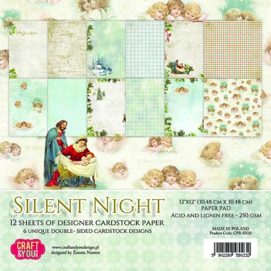 Σετ χαρτόνια Silent  Night 30cm  x 30cm 12φ 250γρ