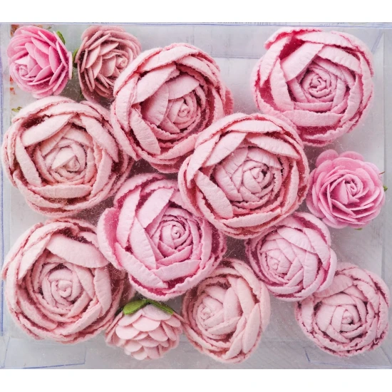Χειροποίητα English Roses ροζ 13τεμ