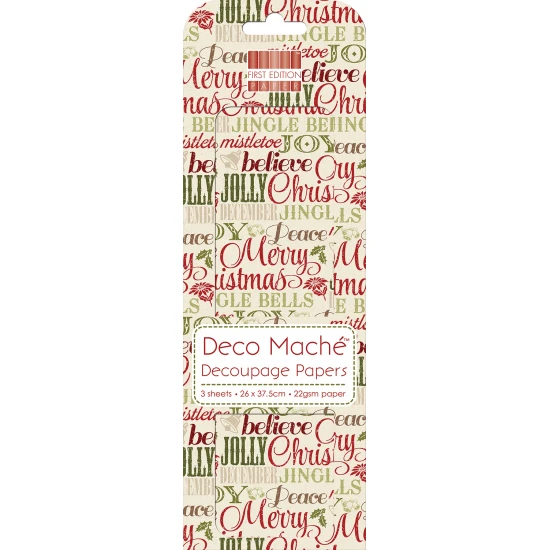Ριζόχαρτο decoupage  Xmas Words  26cm x 37,50cm