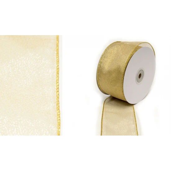 ΚΟΡΔΕΛΑ ΟΡΓΑΝΤΖΑ ΣΤΑΘΕΡΗ ΧΡΥΣΗ ΜΕ ΣΥΡΜΑ 6.3cm x 25Y