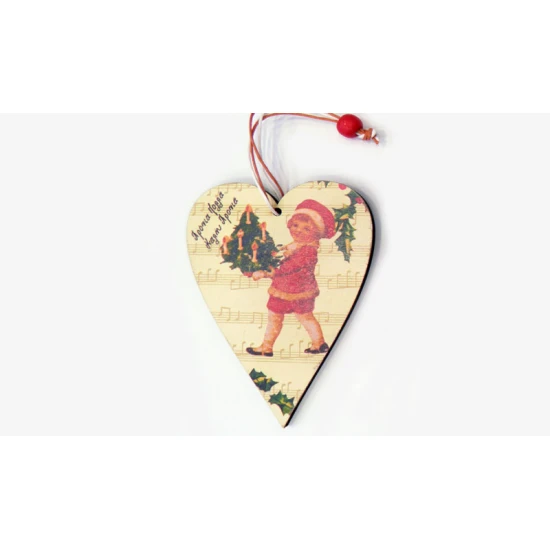 ΞΥΛΙΝΗ ΚΑΡΔΙΑ ΠΑΙΔΙ ΔΕΝΤΡΟ 12cm x 8.5cm