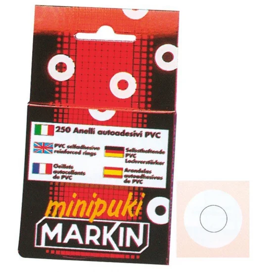Markin αυτοκόλλητα δαχτυλίδια pvc διάφανα ø6mm 500τμχ.