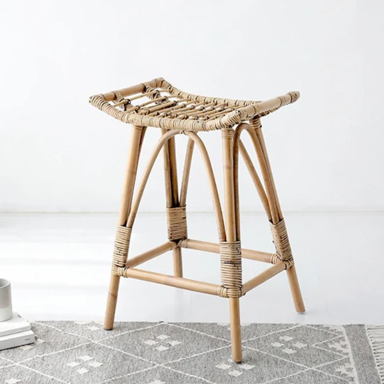 Σκαμπό Nextdeco Haunani από φυσικό rattan Υ60x50x41εκ.