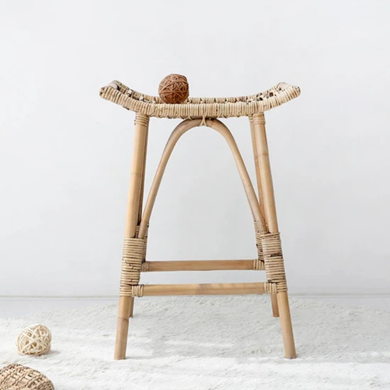 Σκαμπό Nextdeco Haunani από φυσικό rattan Υ60x50x41εκ.