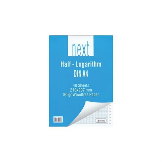 Next μπλοκ ημιλογαριθμικό 2κύκλων Α4 21x29,7εκ. 40φ.