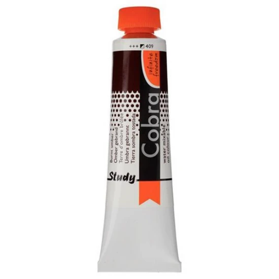 Talens Cobra Study water mixable oil 409 burnt umber 40ml.