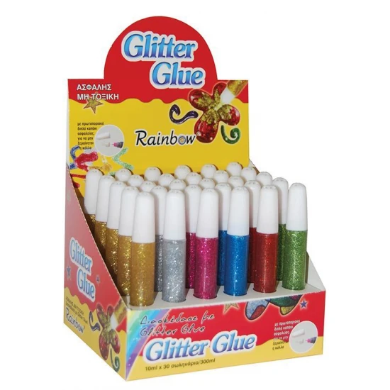 Rainbow χρυσόκολλα glitter σε 6.χρώματα 10ml