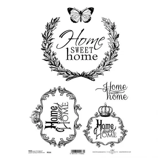 Ριζόχαρτο "home" 21x29εκ.   (ITD-R516)