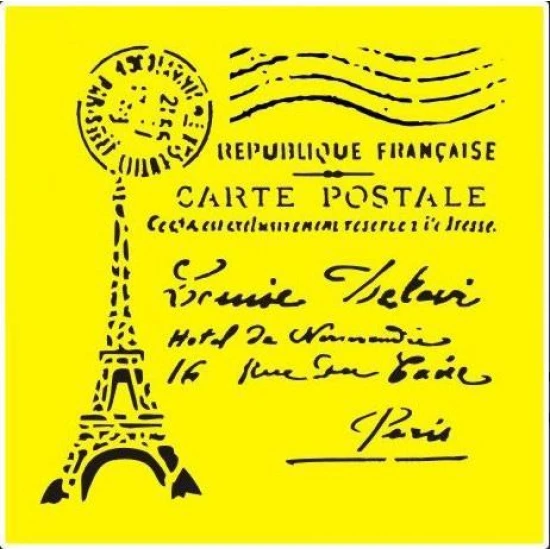 Στένσιλ πλαστικό "Eiffel Tower" 16x16εκ.  (ST0068)