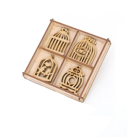 Ξύλινα μεγάλα διακοσμητικά 20τεμ 5cm– Birdcages